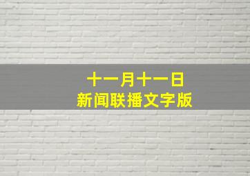 十一月十一日新闻联播文字版