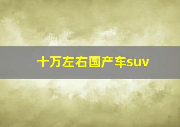 十万左右国产车suv