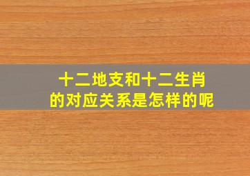 十二地支和十二生肖的对应关系是怎样的呢