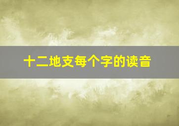 十二地支每个字的读音