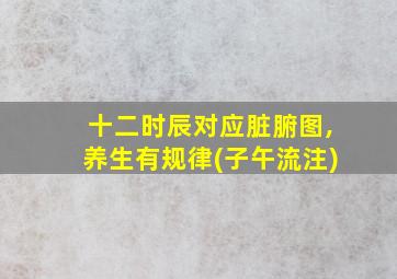 十二时辰对应脏腑图,养生有规律(子午流注)