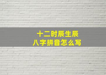 十二时辰生辰八字拼音怎么写