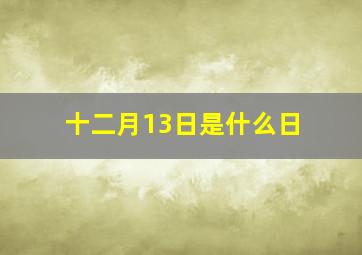 十二月13日是什么日