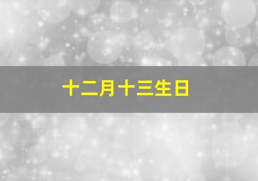 十二月十三生日