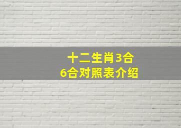 十二生肖3合6合对照表介绍