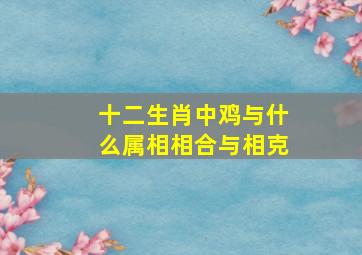 十二生肖中鸡与什么属相相合与相克