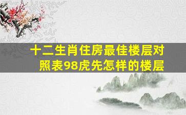 十二生肖住房最佳楼层对照表98虎先怎样的楼层