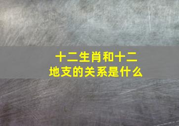 十二生肖和十二地支的关系是什么