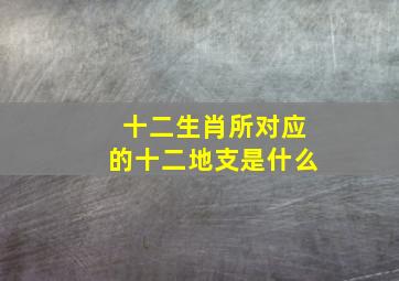 十二生肖所对应的十二地支是什么