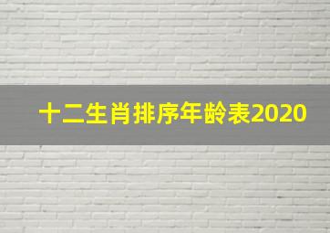 十二生肖排序年龄表2020