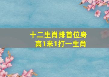 十二生肖排首位身高1米1打一生肖