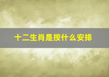 十二生肖是按什么安排