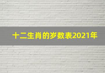 十二生肖的岁数表2021年