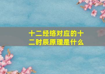 十二经络对应的十二时辰原理是什么