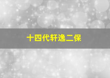 十四代轩逸二保