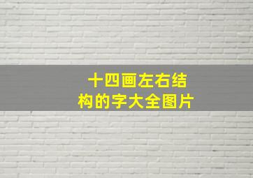 十四画左右结构的字大全图片