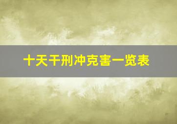 十天干刑冲克害一览表