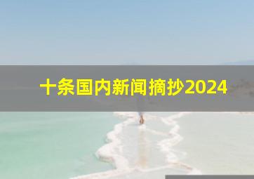 十条国内新闻摘抄2024