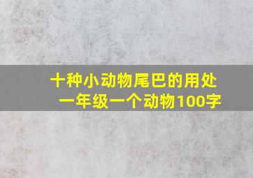 十种小动物尾巴的用处一年级一个动物100字