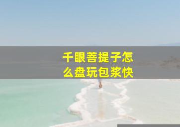 千眼菩提子怎么盘玩包浆快