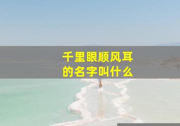 千里眼顺风耳的名字叫什么