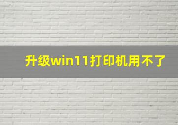 升级win11打印机用不了