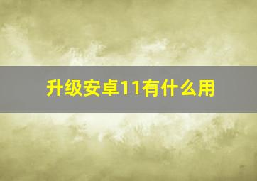 升级安卓11有什么用