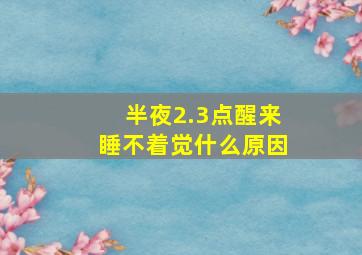 半夜2.3点醒来睡不着觉什么原因