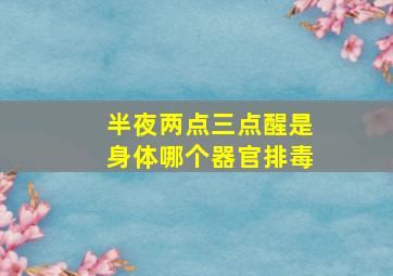 半夜两点三点醒是身体哪个器官排毒