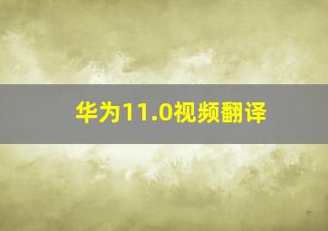 华为11.0视频翻译