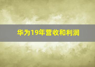 华为19年营收和利润