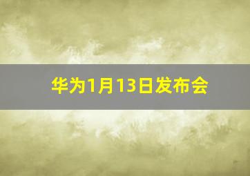 华为1月13日发布会