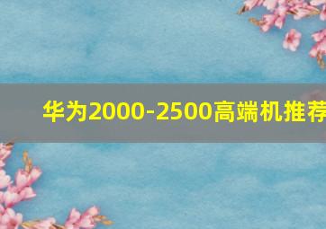 华为2000-2500高端机推荐