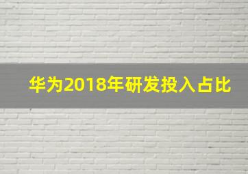 华为2018年研发投入占比