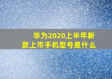 华为2020上半年新款上市手机型号是什么