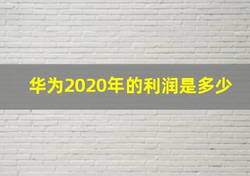 华为2020年的利润是多少