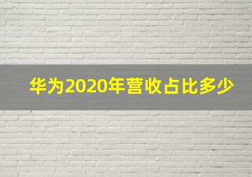 华为2020年营收占比多少