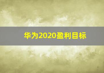 华为2020盈利目标