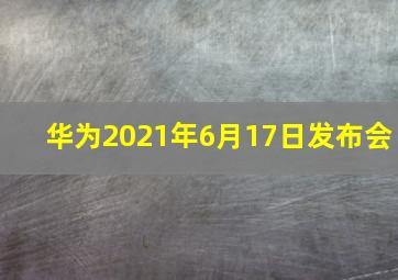 华为2021年6月17日发布会