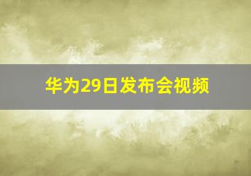 华为29日发布会视频