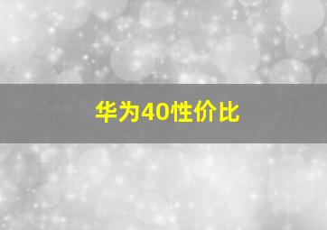 华为40性价比