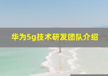 华为5g技术研发团队介绍