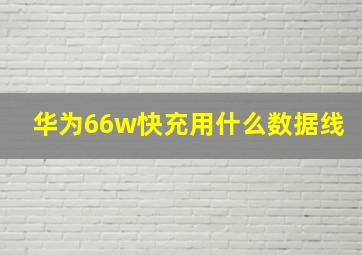 华为66w快充用什么数据线