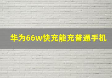 华为66w快充能充普通手机