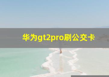 华为gt2pro刷公交卡