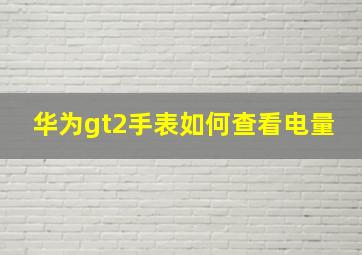 华为gt2手表如何查看电量