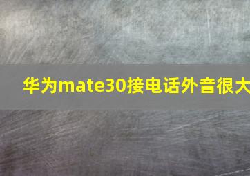 华为mate30接电话外音很大