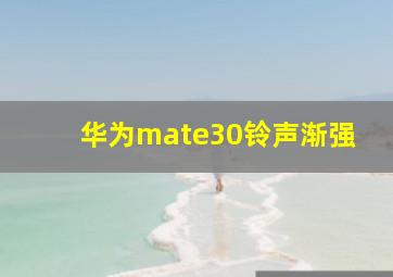 华为mate30铃声渐强