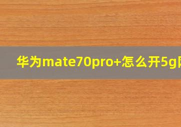 华为mate70pro+怎么开5g网络