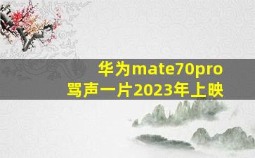 华为mate70pro骂声一片2023年上映